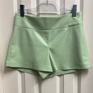 Alice + Olivia Light Green Faux Leather High Waist Shorts